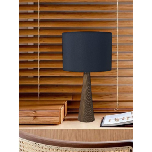 Modern Lamps Made Of Wood And Black Fabric