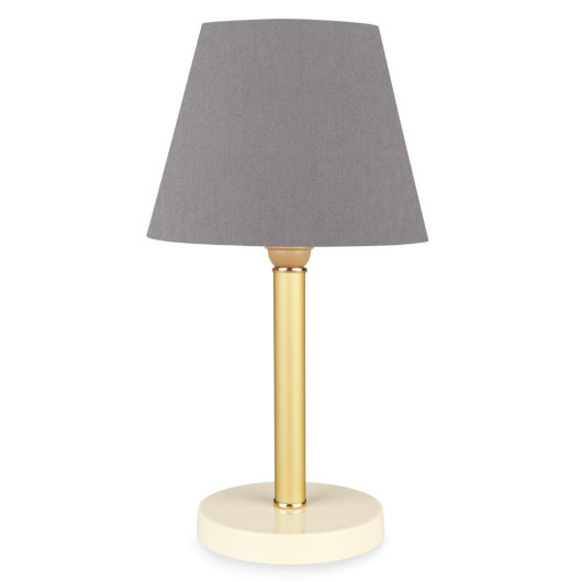 Bronze Lamp With Gray Fabric Head