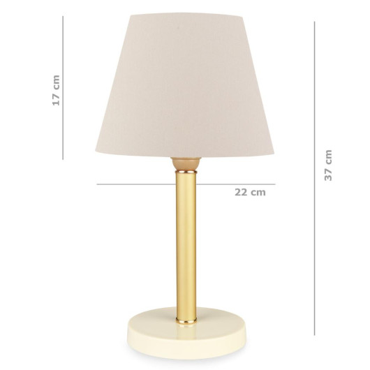 Bronze Lamp With Cream Fabric Head