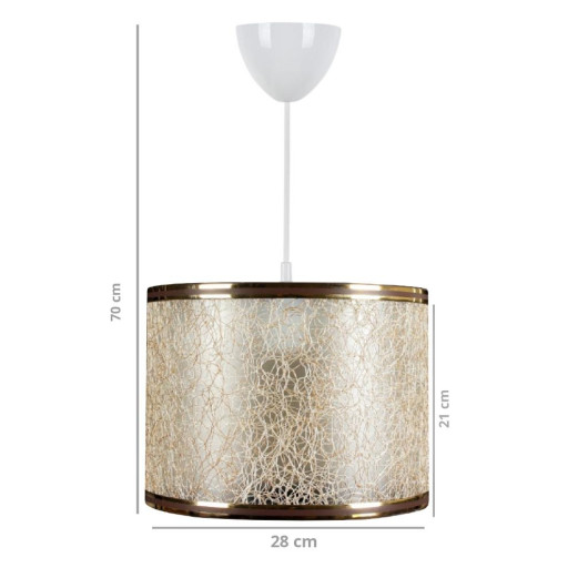 Single Pendant Lamp Chandelier Gold Thread Fabric