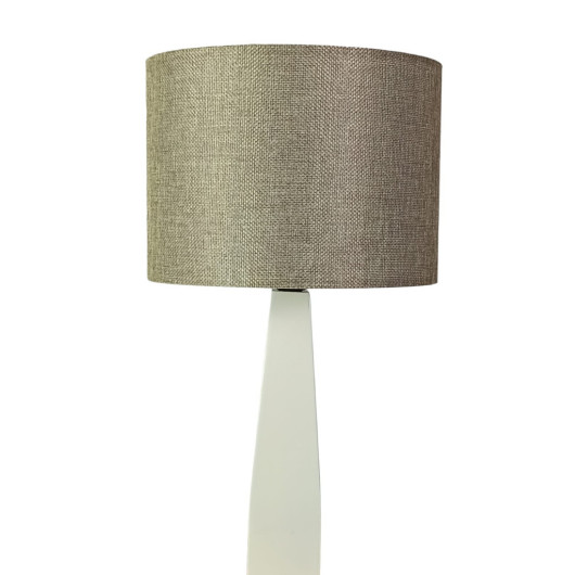 Cream Wood Lamp With Beige Fabric Head