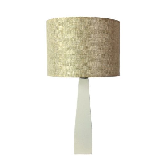 Cream Wood Lamp With Light Pink Fabric Head