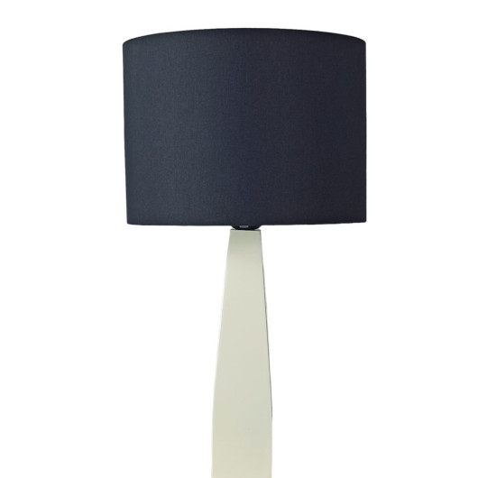Cream Wood Lamp With Black Fabric Head