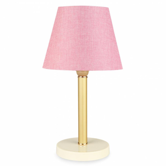 Bronze Lamp With Pink Fabric Head