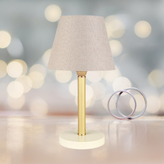 Bronze Lamps With Light Pink Fabric