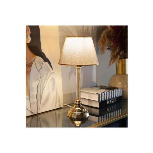 Decorative Lampshade With Gold Legs And Headboard