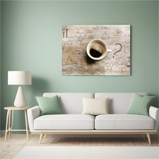 لوحة حائط ديكور برسمة قهوة مقاس 50X70 سم