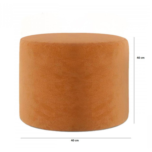 Comfort Round Pouf Orange Fabric Living Room Bedroom Multi Purpose