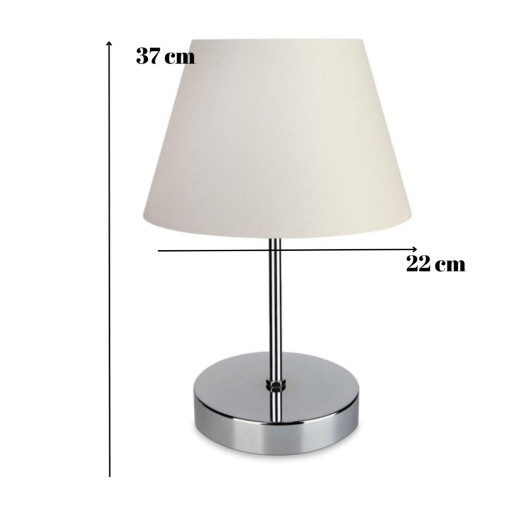 Modern Lamps Made Of Cream Fabric With A Chrome Base