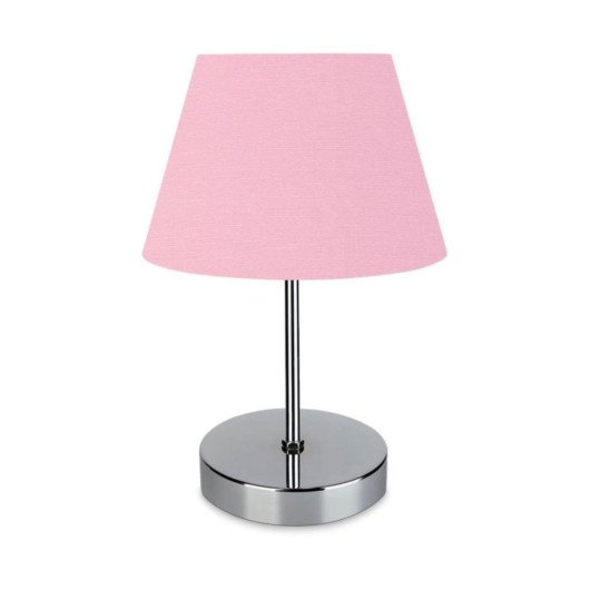 Modern Lamps Made Of Pink Fabric With A Chrome Base