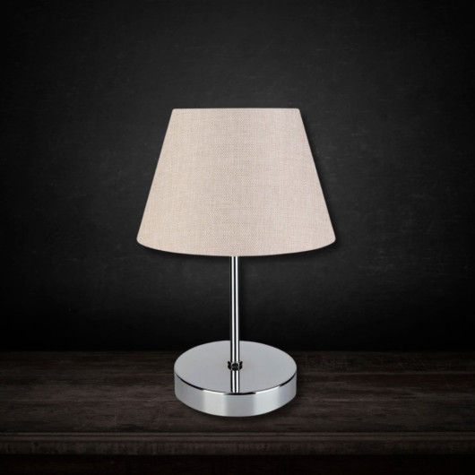 Modern Lamps Made Of Light Pink Fabric With A Chrome Base