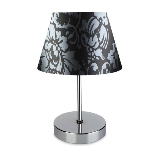 Northern Chrome Body Lampshade Black Silver Flower