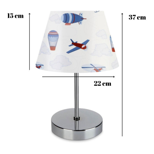 North Chrome Body Children Room Lampshade Airplanes Patterned
