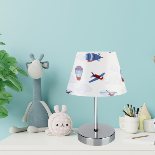 North Chrome Body Children Room Lampshade Airplanes Patterned