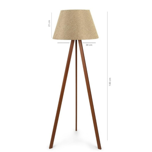Lucem Wooden Tripod Standing Floor Lamp Kumbeji
