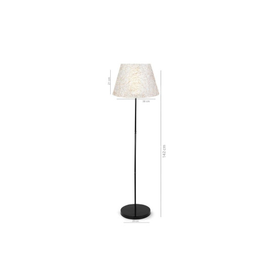 Lucem Modern Country Floor Lamp With Six String Patterned Headboard