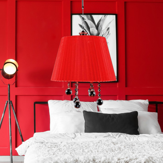 Magnolia Pendant Lamp Stone Chandelier Organza Red Bedroom