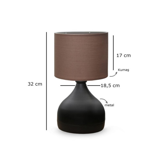 Classic Metal Lamp With Brown Fabric Head