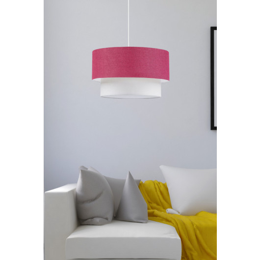Single Pendant Lamp Chandelier Fuchsia Fabric Living Room Bedroom Entrance