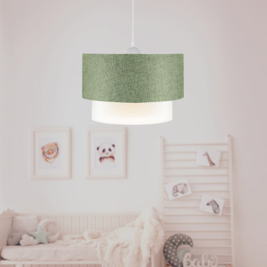 Cake Single Pendant Lamp Khaki Fabric Living Room Bedroom