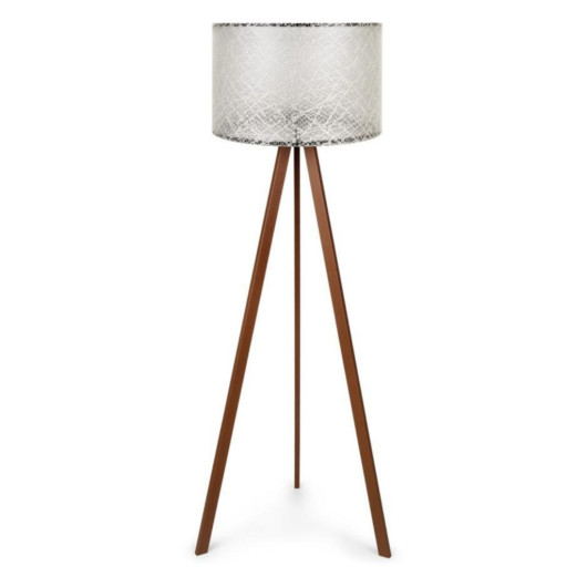 Wooden Three Legged Tripod Floor Lamp Cream Head Corner Lamp