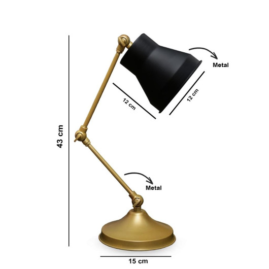 Retro Special Design Antiqued Metal Table Lamp Lampshade