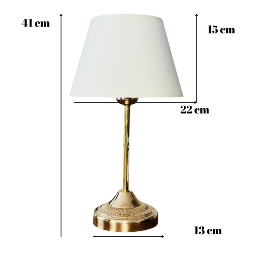 Gold Metal Leg Lampshade Cream Fabric Headboard Bedroom Lampshade