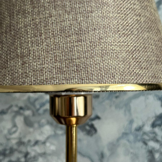 Metal Leg Lampshade Gold Fabric Headboard Bedroom Lampshade