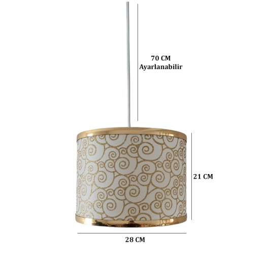 Sare Single Pendant Lamp Chandelier Gold Detailed Cloud Pattern