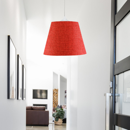 Sofia Conical Ceiling Pendant Lamp Red Woven Children Room Hall