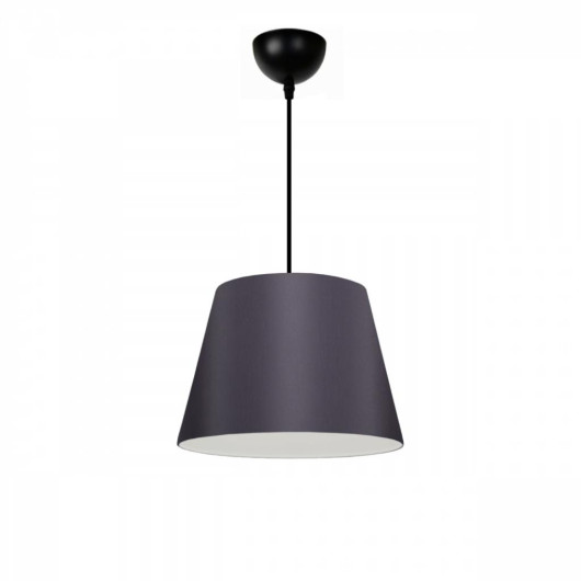 Single Conical Chandelier Made Of Gray Fabric