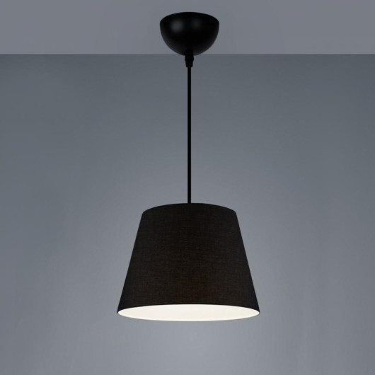 Single Conical Chandelier, Black Fabric