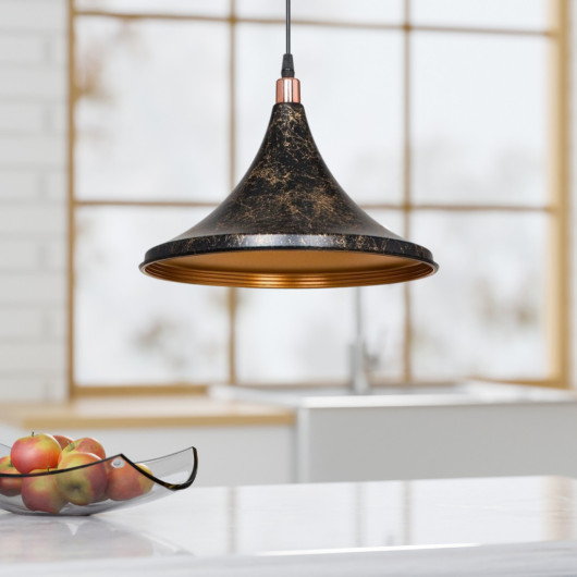 Single Black And Gold Kitchen Chandelier