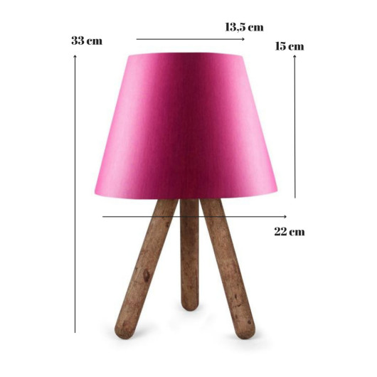 Wooden Lamp With Three Legs And A Cloth Head