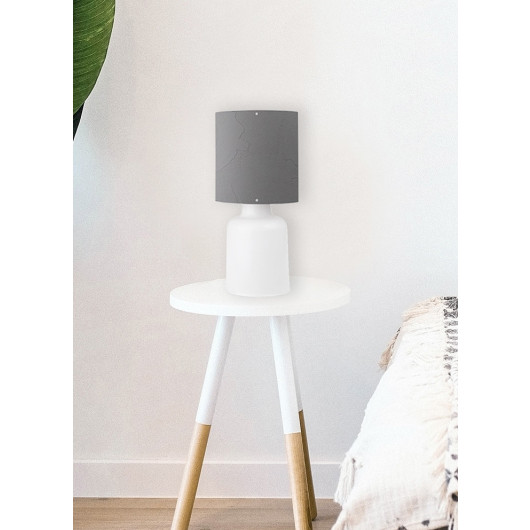 Small Gray Table Lamp With Base