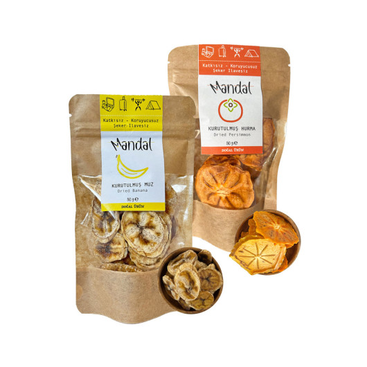 Dried Fruits Persimmon And Banana Slices 100 Grams