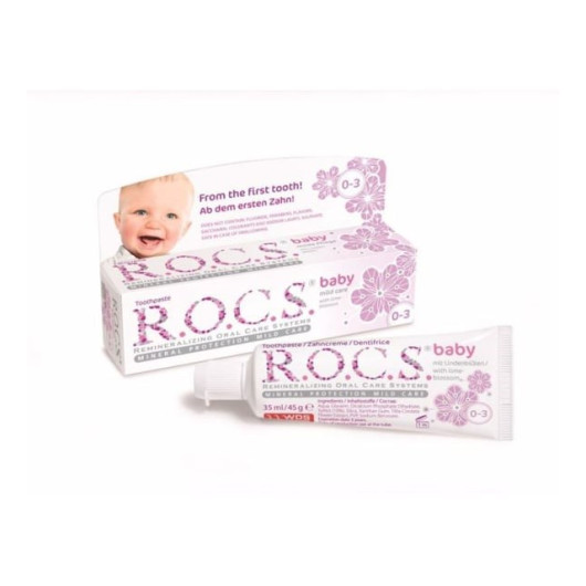 Rocs Baby Linden Extract Swallowable Toothpaste 0, 3 Years 35 Ml