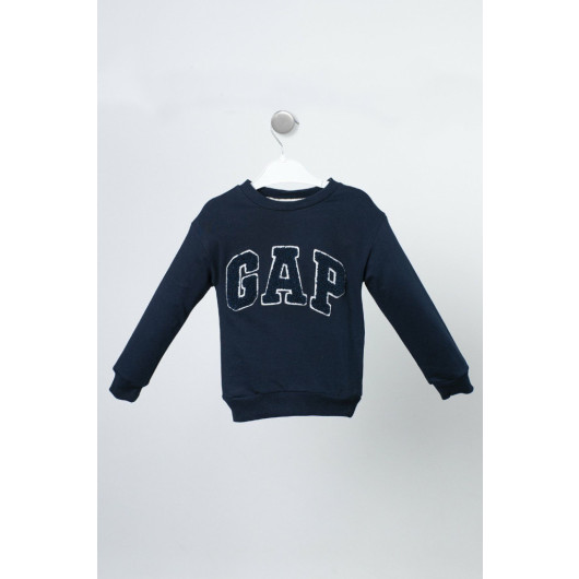 2 5 Years Crew Neck Gap Embroidered Double Suit Navy Blue