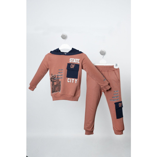 3 6 Years Old Boy Hooded Suit Tile