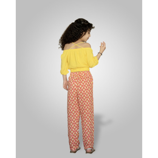 7 10 Years Old Girl Colorful Double Suit Yellow