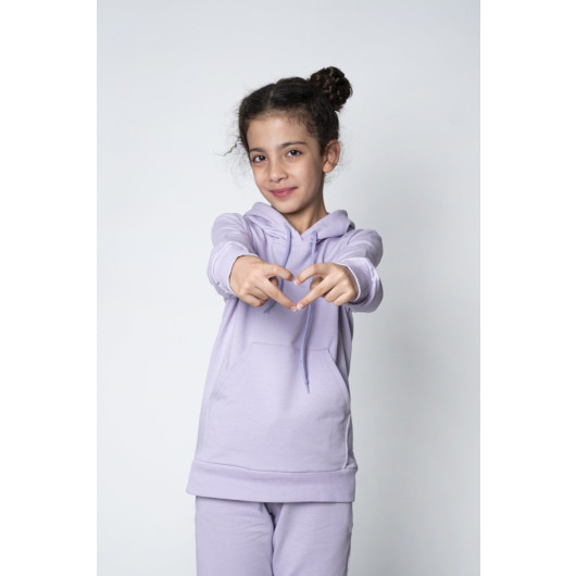 9 16 Years Old Hooded Tracksuit Set Purple