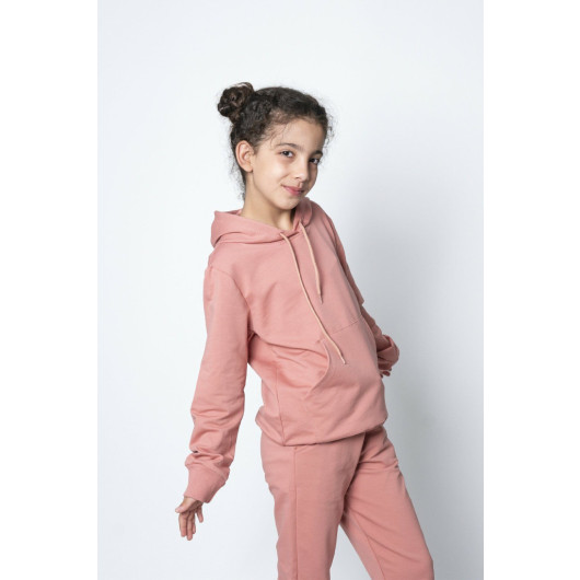 9 16 Years Old Hooded Tracksuit Set Pink