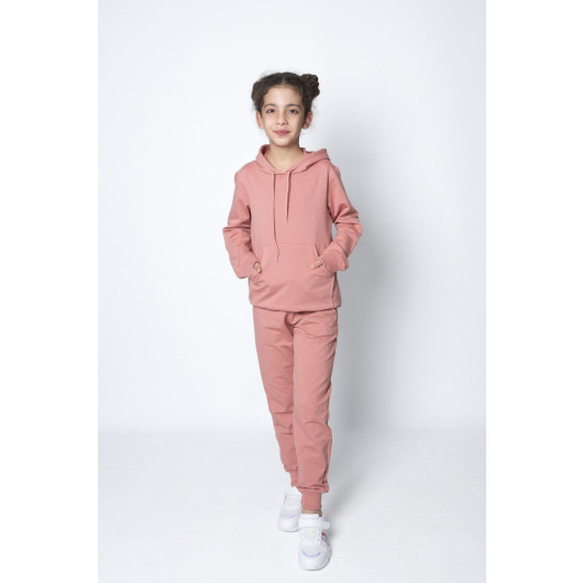 9 16 Years Old Hooded Tracksuit Set Pink