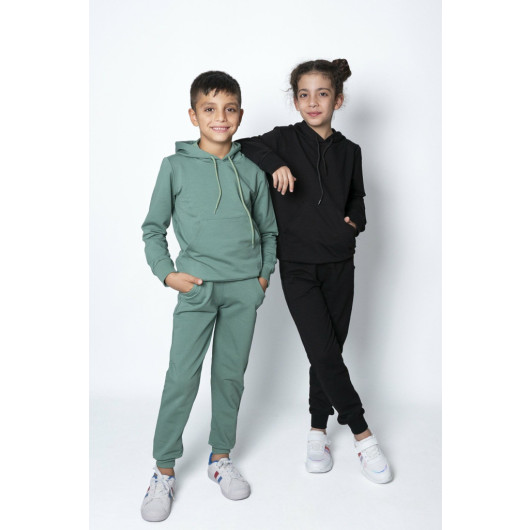 9 16 Years Old Hooded Tracksuit Set Green