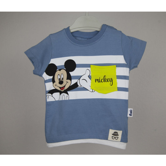 6 24 Months Mi̇ckey Printed Baby Boy Double Set