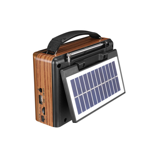 Wooden Solar Powered Classic Radio Bluetooth Speaker