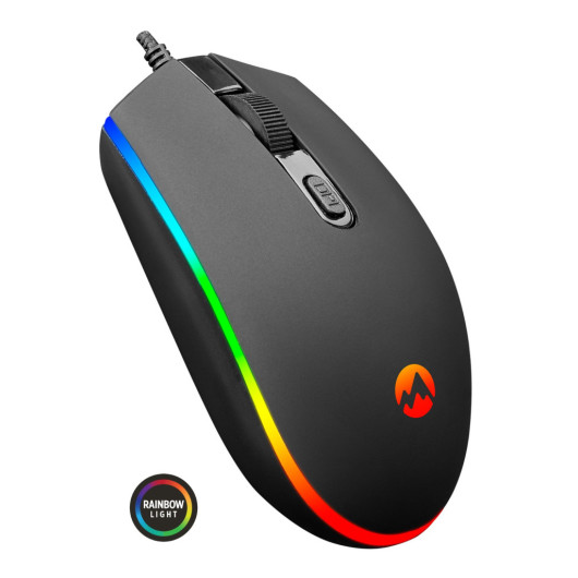 Black Rainbow Light Usb Gaming Mouse