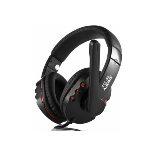 Gaming Wired Headset With Microphone In Black And Red