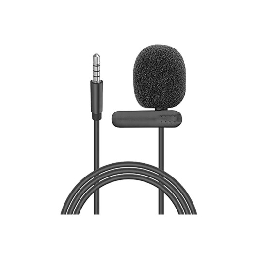 Black Smartphone And Youtuber Lavalier Microphone