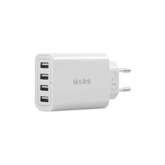 White 5 Volt 4 Usb Smart Port 2.4A Home Charger Adapter
